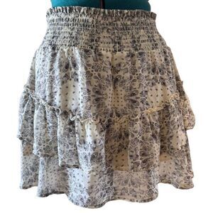 Altar'd State Tiered Skirt - Size Large, White/Black